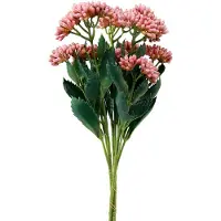 Viana Kunstvetkip Sedum Muurpeper bloeiend roze 47cm 3st