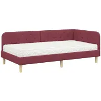 vidaXL Hoek Bed Frame Wijnrood 90 x 200 cm Stof