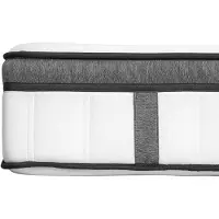 Ysmée Set 160 x 200 cm bedbodem met opbergruimte wit + hybride matras met pocketveren 7 zones en traagschuim 30 cm dik - OLIANE van YSMÉE