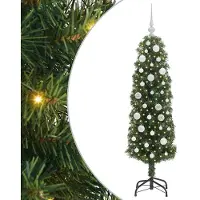 vidaXL Kunstkerstboom Groen 150 cm PVC en Staal en Kunststof