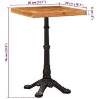 vidaXL Bistrotafel Bruin 50 x 50 x 76 cm Massief Acacia Hout