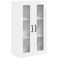 vidaXL Wandglas Kasten LUCCA Hoogglans Wit 60 x 31 x 100 cm