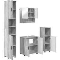 vidaXL Badkamerkastset, 4 stuks, grijze Sonoma-kleur, 61 x 35 x 64 cm