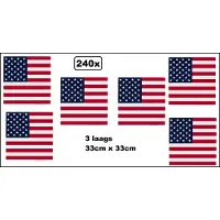 Wefiesta 240x Servetten USA 33cm x 33cm - 3 laags - Amerika Servet diner eten knoeien restaurant BBQ thema feest verjaardag feest