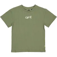 QPI T-shirt groen Jongens Katoen Ronde hals Logo - maat 134/140