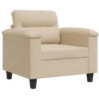vidaXL Fauteuil 60 cm microvezelstof crèmekleurig