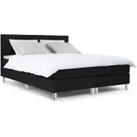 Maxi Owen Boxspring 140x200 cm - Gestoffeerde Boxspring met Matras - Bed - Zwart - Tweepersoonsbed
