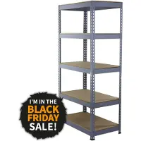 MonsterShop Q-Rax Stellingkast - 90cmx50cmx182cm - 100% boutloos - Draagkracht: 200 kg per plank - opbergrek metaal