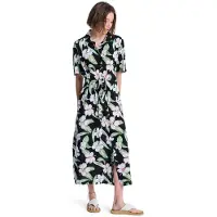 Roxy Island Escape Printed Midi-jurk Met Korte Mouwen