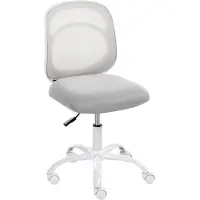 Beliani BLISSFUL - Bureaustoel - Lichtgrijs - Polyester