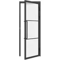 Inova complete glazen binnendeur - 89 x 216 - mat glas - 3 vakken - scharnieren rechts