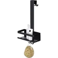 Wenko Doucherek Bribano Uno RVS mat zwart 23x44,5cm - Doucherek zonder boren - Doucherek hangend - Douchemand - Douchecaddy ophangbaar