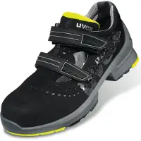 Uvex 1 veiligheidssandaal S1, leer, zwart/geel, maat 52