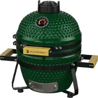 Kitchenbrothers Kamado BBQ - 13 Inch Houtskool Barbecue - 27⌀ cm - PFAS-vrij - Deluxe Set - Egg BBQ met Accessoires inclusief Hoes - Groen