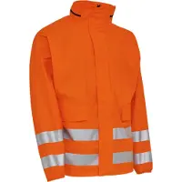 Elka Rainwear 076300R PU visible rain jacket with reflective tape