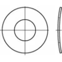 Toolcraft 1060523 Veerschijf Binnendiameter: 5.3 mm DIN 137 RVS 1000 stuk(s)