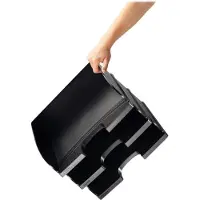 Leitz Plus Jumbo Brievenbak - A4 formaat - Zwart - Stapelbaar