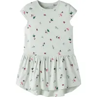 Name it Jurk 'NMFVigga' opaal / pastelblauw / donkergroen / pink