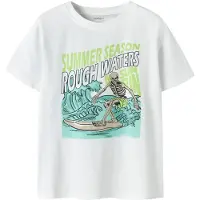 Name it Shirt 'NKMFRANS' smaragd / lichtgroen / zwart / wit