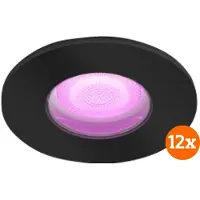 Philips Hue Xamento badkamer inbouwspot White and Color - Zwart - Rond 12-pack