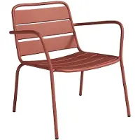 Mylia Lage opstapelbare tuinfauteuil - Metaal - Terracotta - MIRMANDE