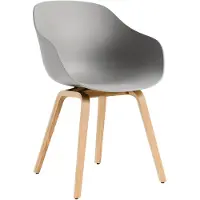 HAY Stoel AAC222 Water-Based Lacquered Oak Base Standard Glider Concrete Grey 2.0 Shell