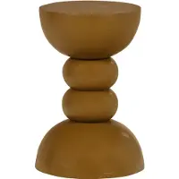 Woood Miel Bijzettafel Ø35 CM - Mangohout - Honinggeel - 51x35x35