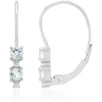 Cavill - Zilveren Oorbellen Gerhodineerd 925 Sterling Zilver - 4 Amblygoniet 0 408 ct & 4 Zirkonia 0 075 ct - Elegant Rond Blauw 20 mm