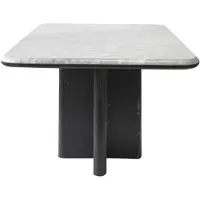 Vente-unique Salontafel van marmer met essen fineer - Wit en zwart - ZANESKA