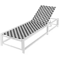 Costway Ligstoel met wieltjes, XXL ligstoel met verstelbare rugleuning, belastbaar tot 180 kg, ligstoel voor tuin, balkon, terras
