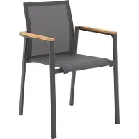 Goossens Tuinstoelen Ponza - Kunststof - grijs - 57 x 86 x 58 cm - Stapelbaar
