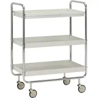House Doctor Roll Trolley Large Chroom / Gebroken Wit - Rol- & serveertafels Staal Silver - 900000968