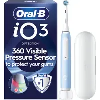 Oral-B iO 3 Elektrische Tandenborstel - Blauw - 1 Opzetborstel - Reisetui