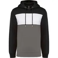 Kariban K4016 Driekleurige unisex sweater met capuchon