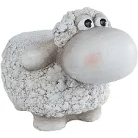 Merkloos Tuinbeeld Schaap Magnesium 38x27x27,5cm Wit wit Aardewerk Tuinbeeld