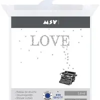 MSV Douchegordijn Love Zwart 180cm