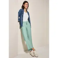 Cecil Dames Wide Legs gestructureerde broek - Groen - XXL