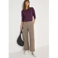 Cecil Dames Zachte chenille broek Wide Legs - Beige - XL