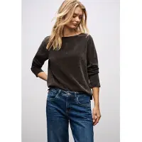 Street One Dames Shirt met boothals - Bruin - 34
