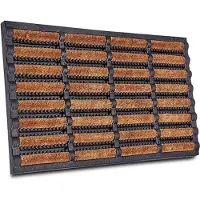 Mira Borstelmat Voor Buiten – Voetenveger Van Kokusrubber – Deurmat Binnen Antislip – Bruin/zwart - 40cm x 60cm x 3cm