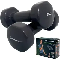 Schildkröt Fitness - Vinyl Hantel Set 2 x 2 kg, grijs