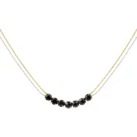 Yehwang Ketting Steen goud zilver zwart