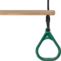 Buitenspeelgoed Keupink Houten Ringtrapeze met Kunststof Ringen Groen - BR touw zwart