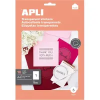APLI Klevende etiketten Transparant 10 Lakens 210 x 297 mm