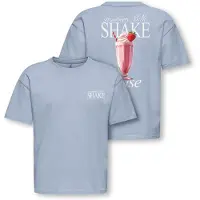 Kids Only KIDS GIRL T-shirt met backprint blauw Meisjes Katoen Ronde hals Backprint - maat 110/116