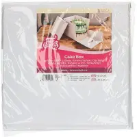 Funcakes Taartdoos Karton met Losse Deksel - Vierkant - Wit - 25,5x25,5x25 cm - Cakedoos