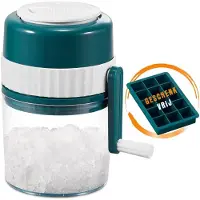 Mira IJscrusher - met IJsschep - Professionele Ice Crusher - 3 RVS Messen - IJsvergruizer Handmatig - Groen - 19cm x 13cm x 20cm