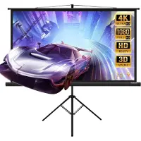 Mira Projectiescherm met Statief - Mobiel Projectiescherm - Projectiedoek Thuisbioscoop - Zwart - 1cm x 172cm x 20cm
