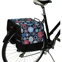 Mira Fietstassen met Bloemen - Voor Achterfietsdragers - Fietstassen Dubbel Waterdicht – Madeliefjes - 13cm x 32cm x 32cm