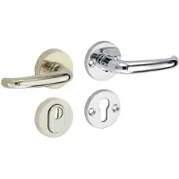 Artitec SKG3 kruk/kruk op rozet Halfsabel rechts + kerntrekbeveiliging glans nikkel/glans chroom